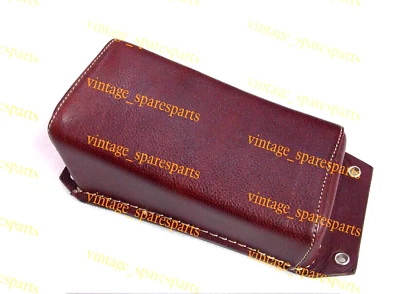 Pillion P-Pad Seat Cherry Brown Leather Fit For Harley Custom Chopper Foto 1 de 3