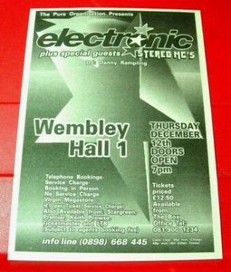Electronic/The Stereo MC's Wembley Gig Vintage ORIG 1991 Press/Mag ADVERT 8"x5.5 - Imagen 1 de 3