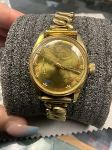 Vintage 1976 Rouan Bicentennial Coin Mechanical Watch Womens Gold Tone Rare - Picture 1 of 5