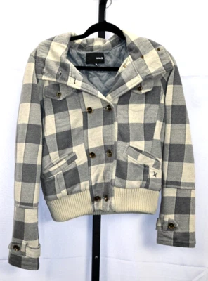 Hurley Chaqueta Abotonada Gris Talla M RN#100691 Vacaciones 2009 Capucha Desmontable Foto 1 de 4