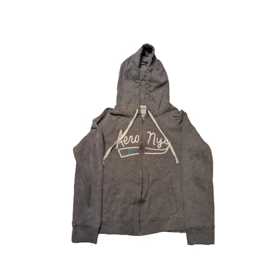 Sudadera con Capucha Aeropostale Niñas XL Gris Cremallera Completa Con Capucha Logo Deletrear Foto 1 de 4