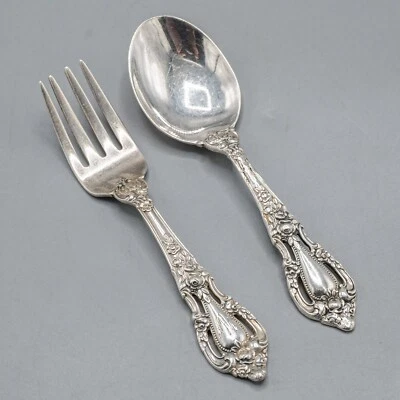 Lunt Eloquence Sterling Silver Child's / Baby Spoon & Fork Set Monogram - Image 1 of 4