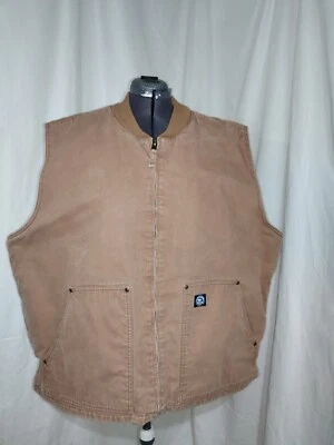 Chaleco Polar King Para Hombres Talla 3XLT Sherpa Forrado Marrón Lona Cremallera Frontal Ropa de Trabajo Usado en Excelente Condición Foto 1 de 4