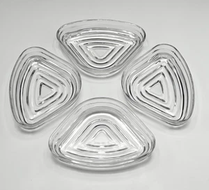 4 Manhatten Anchor Hocking Depression Glass Clear Relish Tray Inserts - Picture 1 of 6