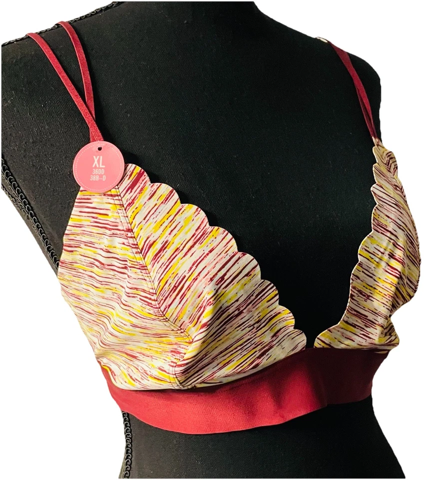 Bralette Flirtitude a Rayas Festoneado Talla XL NUEVO CON ETIQUETAS Foto 1 de 4