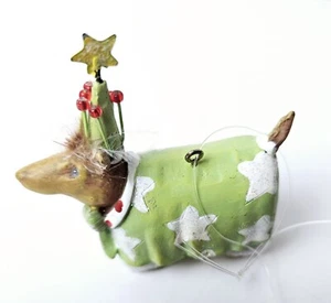 Dept 56 "KRINKLES" Mini Doggy Christmas Ornament by Patience Brewster Stars - Imagen 1 de 7