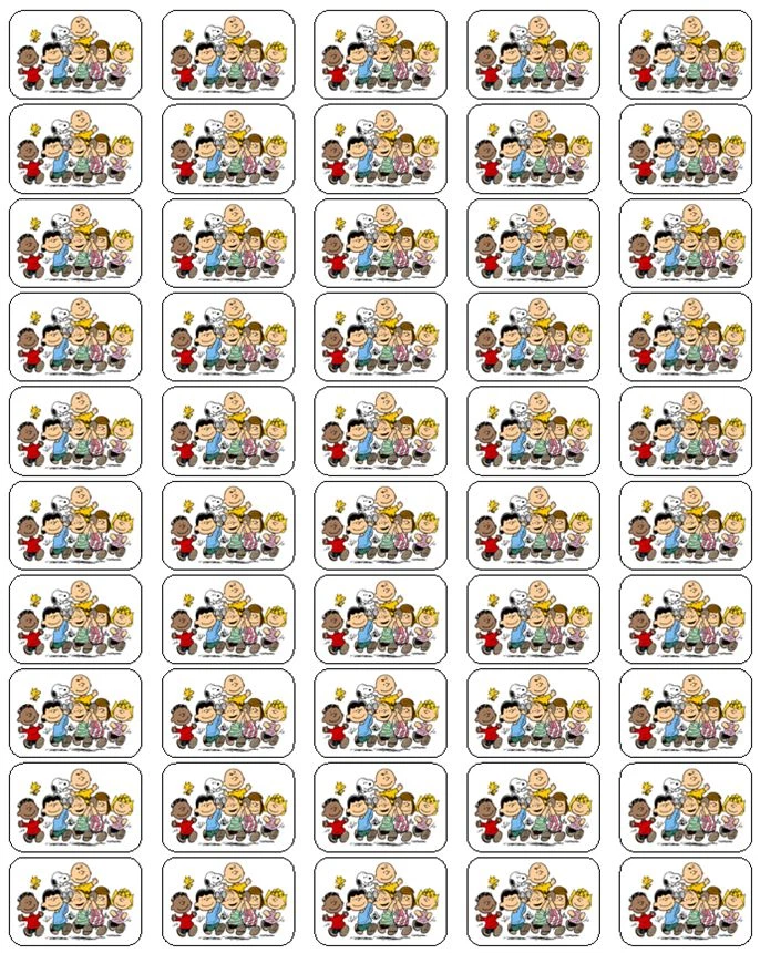 50 sellos/etiquetas/pegatinas sobre de pandillas Peanuts, 1" por 1,5" Foto 1 de 1
