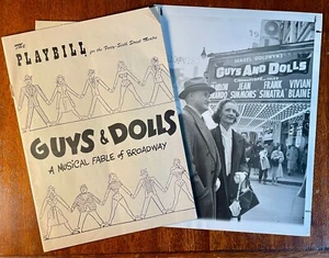 1953 Guys & Dolls The Playbill 46th St Theatre + 1955 NY Movie Premiere AP Photo - Foto 1 di 5