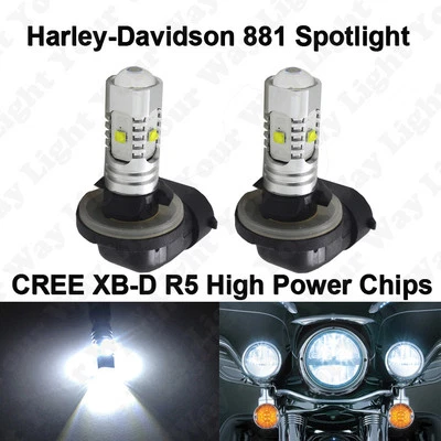 2x Bombillas LED antiniebla foco blanco xenón 881 para modelos de moto Harley Davidson Foto 1 de 3