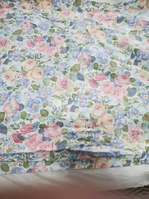 Cenefa de ventana vintage Laura Ashley 18x42 floral malva + rosa (g21g s2a) Foto 1 de 3