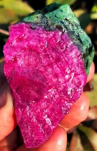 83,8 g Rubí Rojo en Gema de Cristal Zoisita Verde "Ocho Diagramas Sello de Acero" ie3415 - Imagen 1 de 16