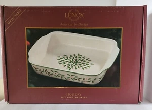 Lenox Urlaub rechteckig Backgeschirr Bäcker mit Box Stechpalme & Beere 15 Zoll x 10 Zoll x 2 - Bild 1 von 9