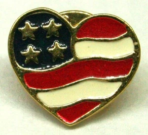 De colección AVON Patriótico Bandera de Estados Unidos Corazón Solapa Sombrero Chaqueta Esmaltado Prendedor - Imagen 1 de 3