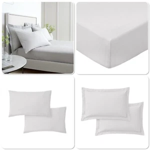 Bianca 200TC Cotton Percale Extra Deep Fitted Sheet Or Pillowcases Grey - Picture 1 of 46