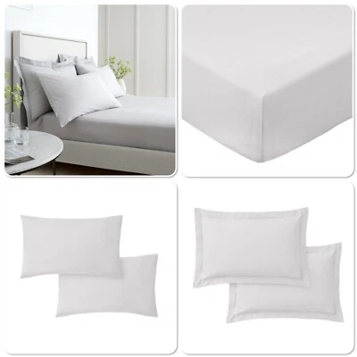 Bianca 200TC Cotton Percale Extra Deep Fitted Sheet Or Pillowcases Grey - Image 1 of 4