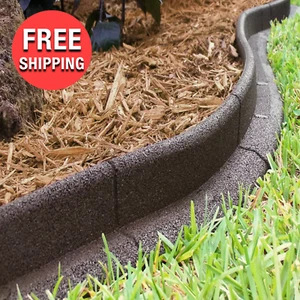 Garden Edging Border 3"x48" No Dig Landscape Lawn Brown (6-Pack) Flexible Rubber - Picture 1 of 12