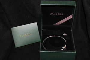 PANDORA 2017 Limited Edition HEART of WINTER Bangle sterling Bracelet 7.5 8.3 CZ - Picture 1 of 4