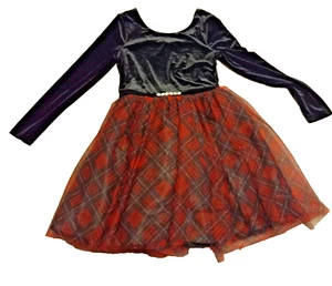 Zunie Dress girls, holiday, velvet and tulle, plaid size 10 New - Picture 1 of 12
