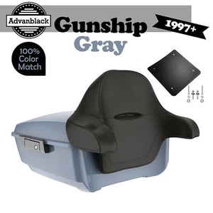 Gunship Gray King Tour Pack Pak Black Latch For Harley Touring/Softail 97+ 1997+ - Bild 1 von 13