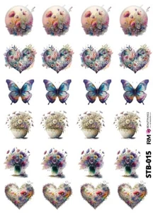 Adesivo unghie fiori cuore farfalla involucro per unghie nail art unghie unghie - Foto 1 di 1