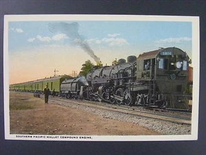 Postal antigua de motor de ferrocarril compuesto de mazo del Pacífico Sur 1915-1930 - Imagen 1 de 2