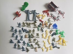 Lot of 70+ pieces vintage 💥 Cowboys indians SOLDIERS  WORKERS 💥 figures toys