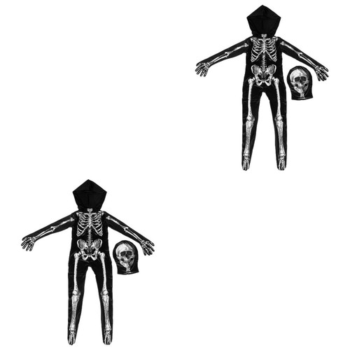 VETEMENTS 2 Pezzi Tuta Scheletro Bambino Donna Halloween Bambini Costumi
