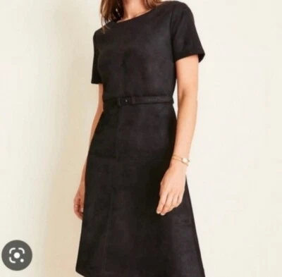 ANN TAYLOR Vestido Manga Corta Imitación Gamuza | Talla 2 Foto 1 de 4