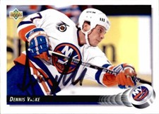 Denis Vaske Signed Autographed 92/93 Upper Deck card New York Islanders