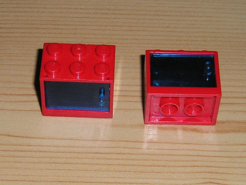 Lego 2 Container Schrank Lade mit Tür rot 4532 dunkelblau transp. 4533 2x3x2  - Bild 1 von 1