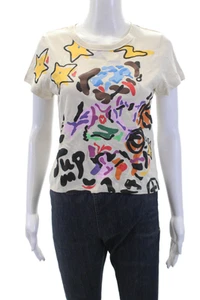 Ksubi Womens Cotton Short Sleeve Round Neck Pattern T-shirt Nude Size S - Picture 1 of 5