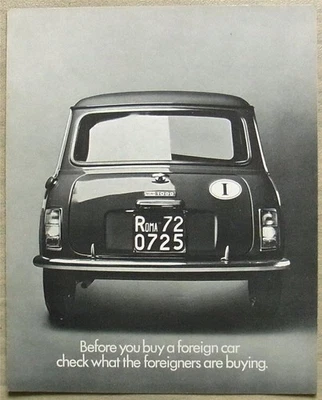 MINI 1000 Car Sales Brochure c1970 Ref 2834 - Image 1 of 2