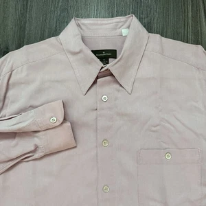 Ermenegildo Zegna Dress Shirt Mens XL X-Large Button Up Cotton Rayon Pink Italy - Picture 1 of 9