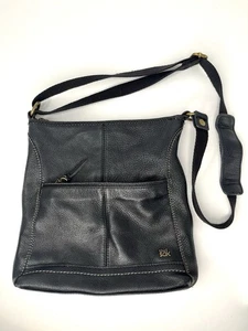 The Sak Purse Crossbody Bag Iris Black Leather Adjustable Strap Pebbled Shoulder - Picture 1 of 14