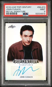 John Cusack 2018 Leaf Pop Century Metal Signatures AUTO PSA 9 - Picture 1 of 2