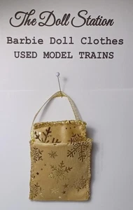 BOLSO DE COMPRAS-NAVIDAD RUBIO IMITACIÓN CUERO CON COPOS DE NIEVE Y ALMOHADA PARA BARBIE - Imagen 1 de 2