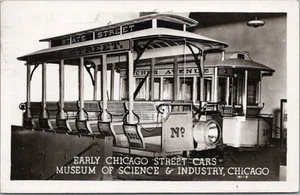 1953 CHICAGO MUSEUM OF SCIENCE & INDUSTRY Photo RPPC Postcard Trolley Streetcar - Picture 1 of 2
