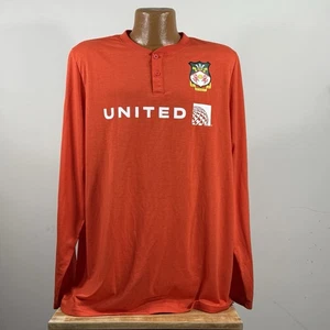 Wrexham Dragons Shirt Orange AFC United Mens 2 Button Long Sleeve Size L/XL - Picture 1 of 8