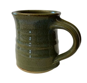 Taza de cerámica Studio Art gres verde azul 12 OZ Darris Dietz Portland Oregon - Imagen 1 de 5