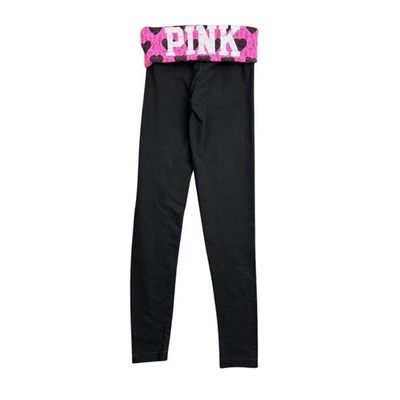 Pantalones Leggings Vintage Y2K Victoria’s Secret ROSA Plegables Yoga XS Corazón Encaje Foto 1 de 4