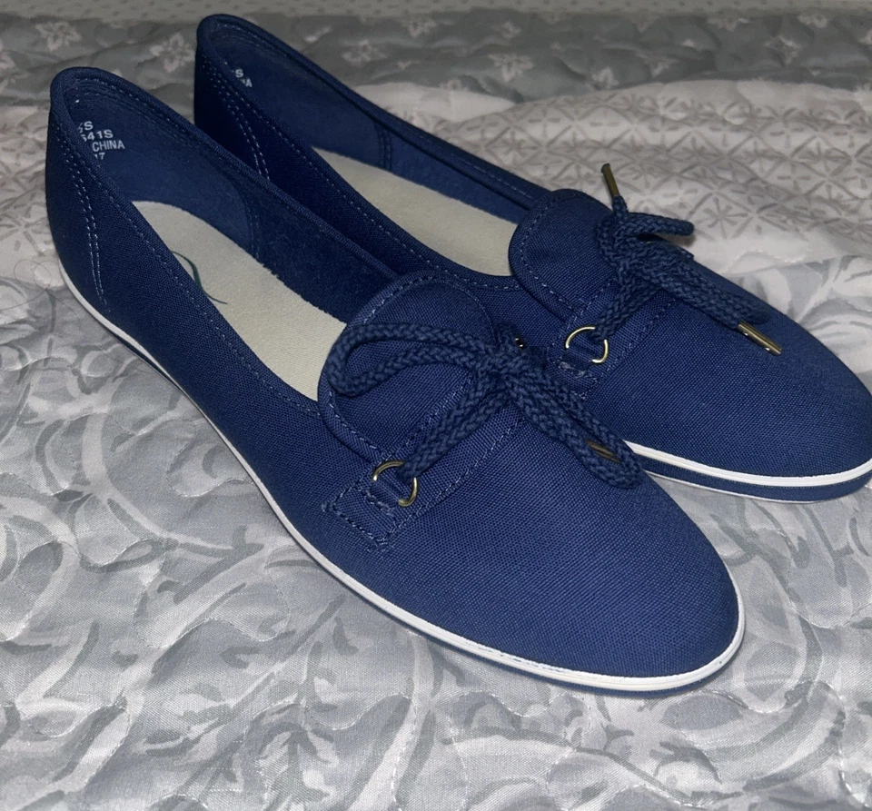Tênis Feminino Vintage Keds Tam 9.5S Grasshoppers Azul Branco Estado Perfeito - Imagem 1 de 4