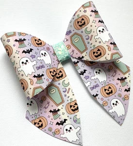 PASTEL FANTASMAS HALLOWEEN MARINERO ARCO IMPRESO LONA TELA MOÑO TEMPERATURA HACER LAZOS PARA EL CABELLO - Imagen 1 de 3