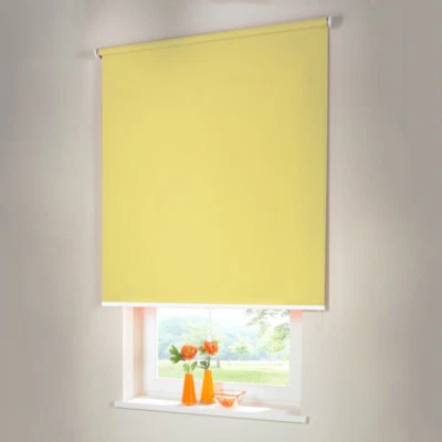 Verdunkelungsrollo Mittelzugrollo Springrollo Rollo - Höhe 180 cm gelb - Bild 1 von 3