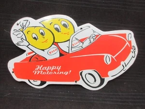 Porcelain Esso Happy Motoring Enamel Metal Sign Plate Size 30" x 17" Inches - Picture 1 of 6