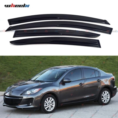 For 2010-2013 Mazda 3 3 i/S Sedan JDM Mugen Style Window Visors Vent Rain Guards - Imagem 1 de 4