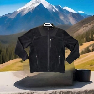 Marmot Bryson Jacket Mens Extra Large Polartec Black Fleece Sweater Shacket Zip - Picture 1 of 24