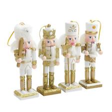 4x Wooden Nutcracker Ornaments Christmas Hanging Decoration Painted Small Kids