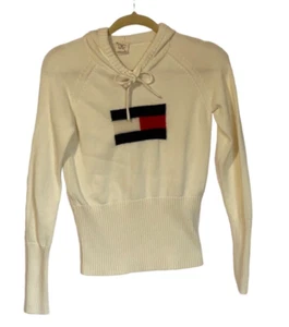 Tommy Jeans Pullover Damen Medium Kapuze Strick Flagge Logo Y2K 2004 - Bild 1 von 8