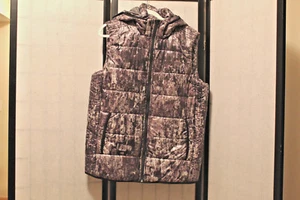 CHALECO DE ROPA DE ABRIGO DISEÑADO GAP RECISION EN GRISES CON CAPUCHA OCULTA/EXTRAÍBLE TALLA L COMO NUEVO - Imagen 1 de 10
