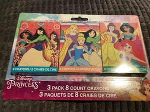 Nuevo en Paquete Nuevo 3 x Pack de Princesas Disney - 8 Crayones - 9 cm de Largo - Belle Cinderella - Imagen 1 de 4